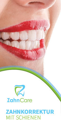 Zahnarztpraxis Zahn-Care Reutlingen -- Flyer Invisalign-Zahnkorrektur mit Schienen